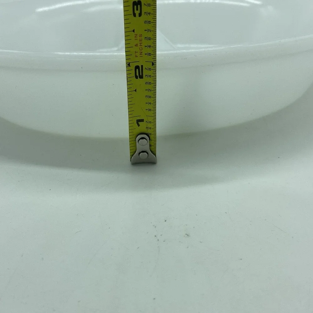 Glasbake Divided Milk Glass Oval Relish Dish Vintage MCM Rustic Farmhouse Retro